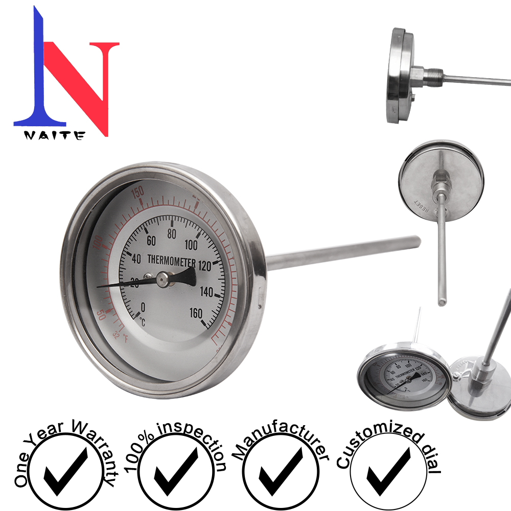 75 axial all steel thermometer