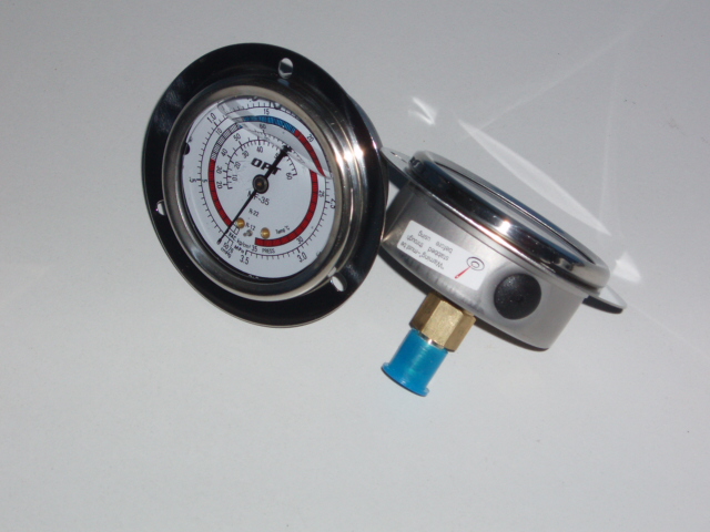 Oil filled high and low pressure cold coal pressure gauge